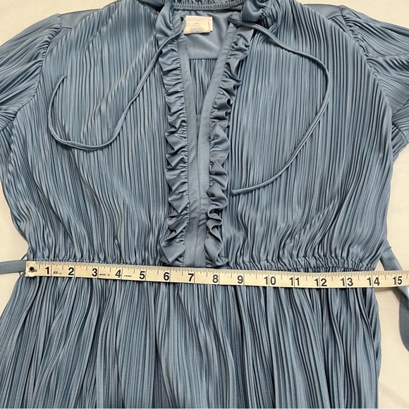 Vintage It’s A Lehigh Blue Accordion Pleated MIDI Dress - Picture 10 of 11